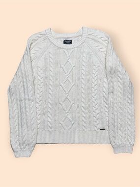 Abercrombie & Fitch Cable Knit Sweater Women’s Large Ivory Preowned